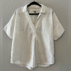 Pilcro Textured Blouse with Button Down Back